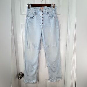 MOTHER The Pixie Tomcat Ankle Jeans in the "Pina Colada Paradise" Size 26